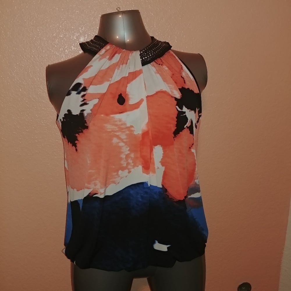 Sleeveless Print Top